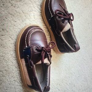 Koala Kids size 5 Boat Dress Shoes navy tan